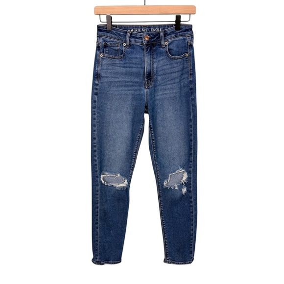 American Eagle Mom Jeans Distressed Size 0 - Picture 1 of 9